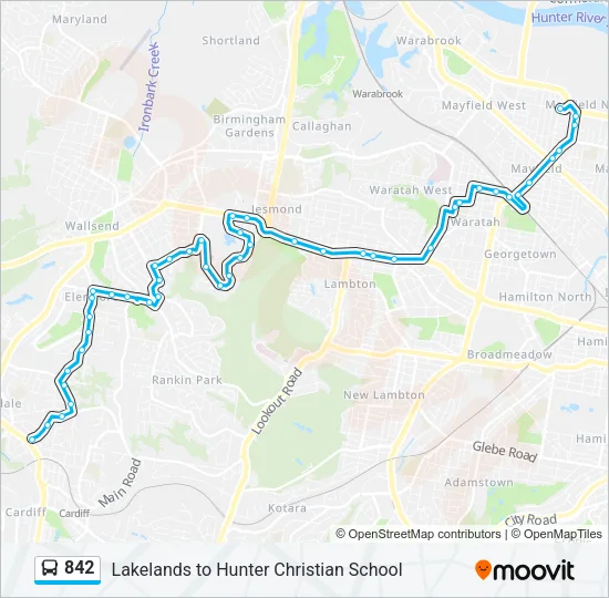 842 Bus Line Map