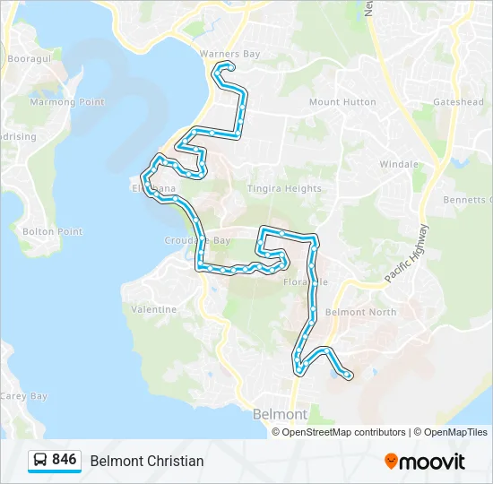 846 Bus Line Map