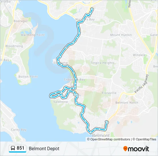 851 Bus Line Map