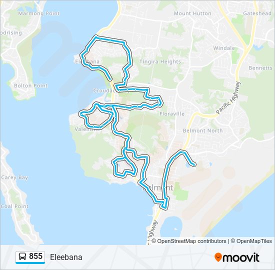 Mapa de 855 de autobús