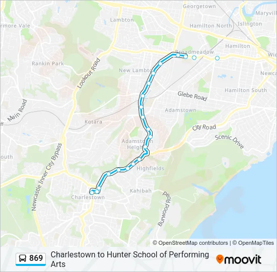 869 Bus Line Map