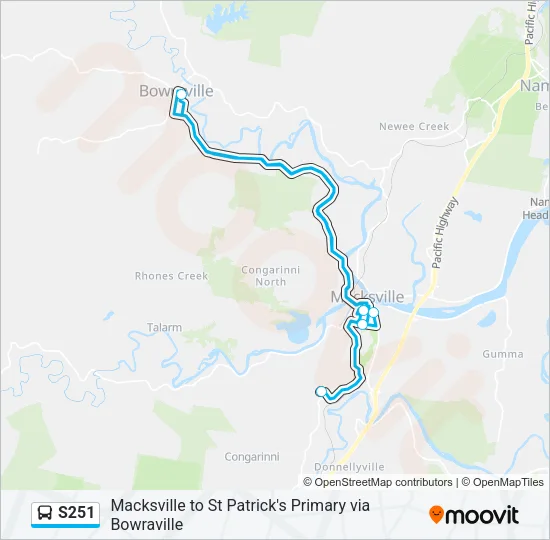 S251 Bus Line Map