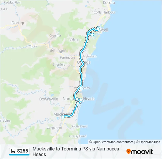 S255 Bus Line Map