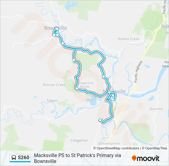 S260 Bus Line Map