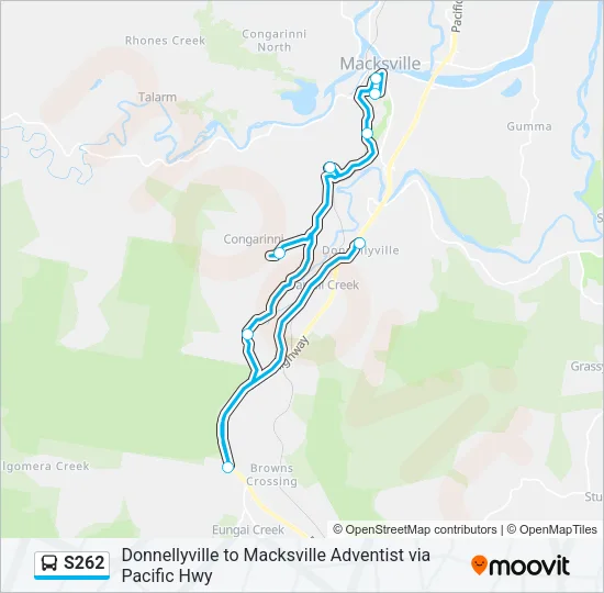 S262 Bus Line Map