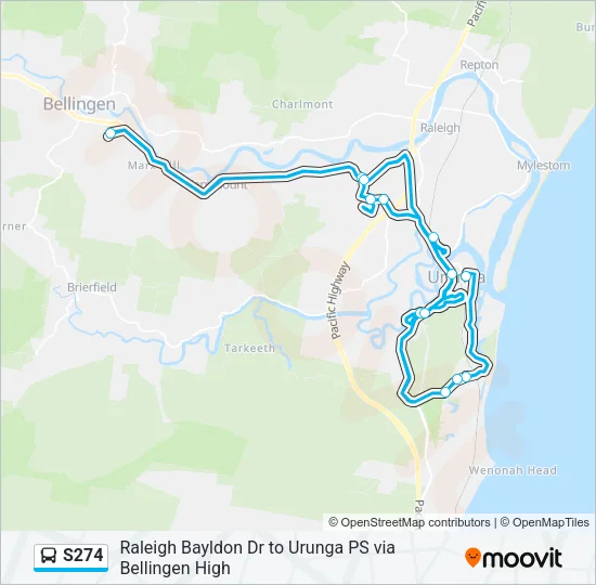 S274 Bus Line Map