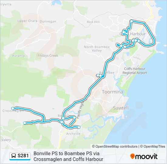S281 Bus Line Map