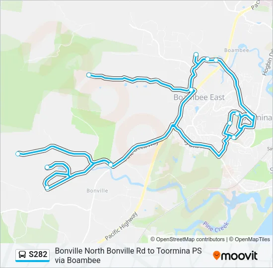 S282 Bus Line Map