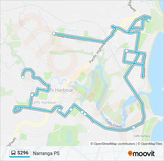S296 Bus Line Map