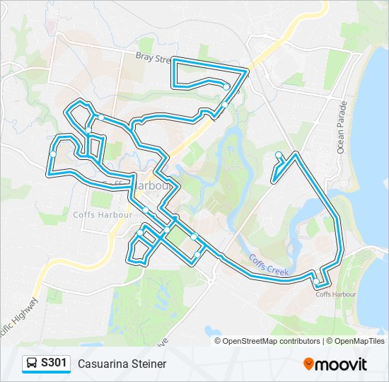 Mapa de S301 de autobús