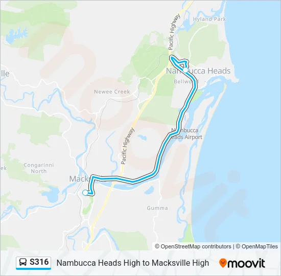 S316 Bus Line Map