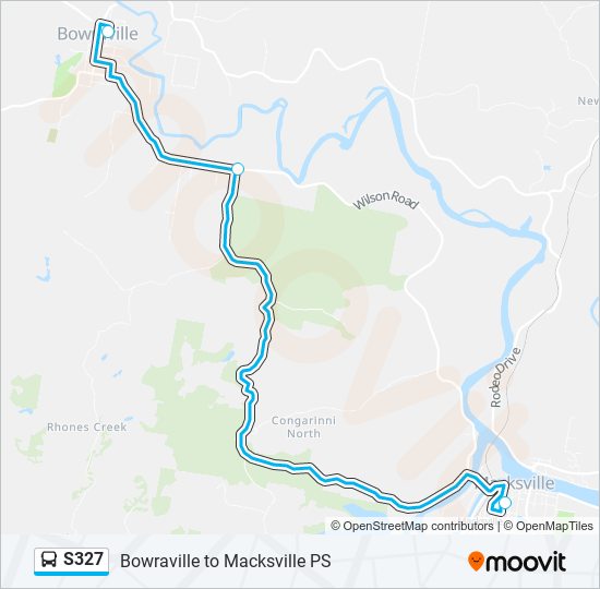 Mapa de S327 de autobús