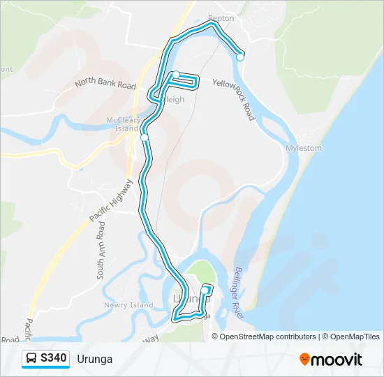 S340 Bus Line Map