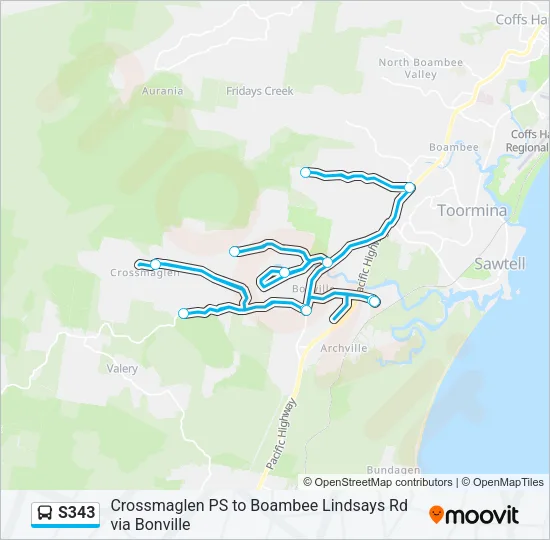 S343 Bus Line Map