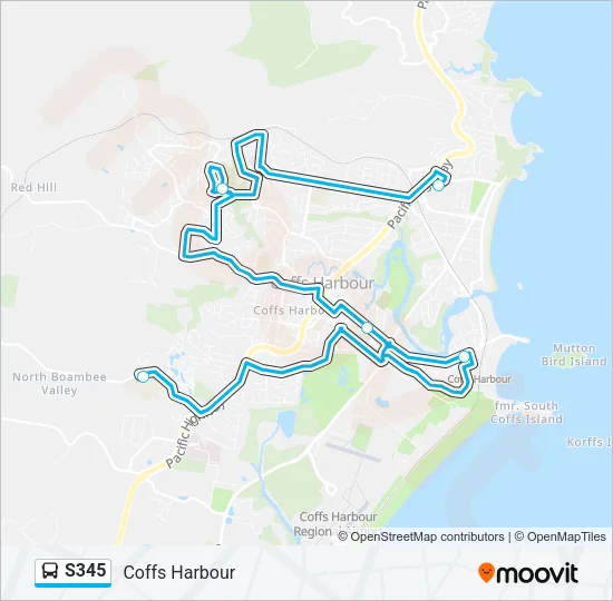 S345 Bus Line Map