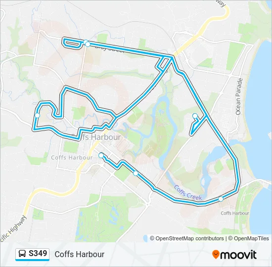S349 Bus Line Map
