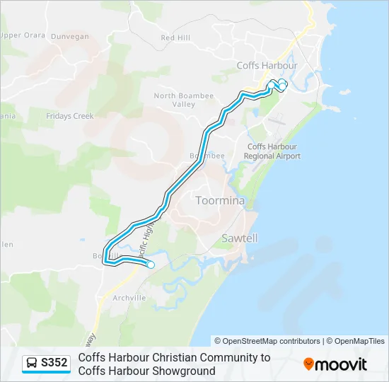 S352 Bus Line Map