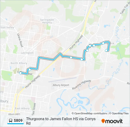 S809 Bus Line Map