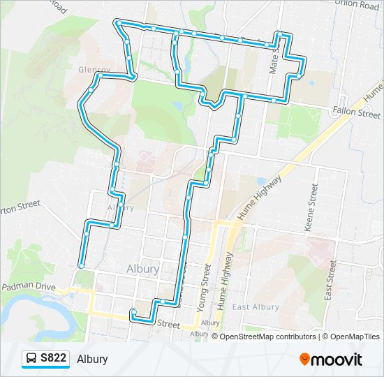 Mapa de S822 de autobús