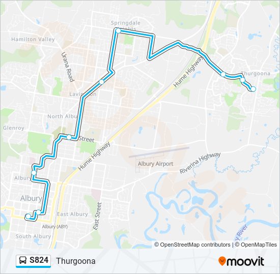 Mapa de S824 de autobús