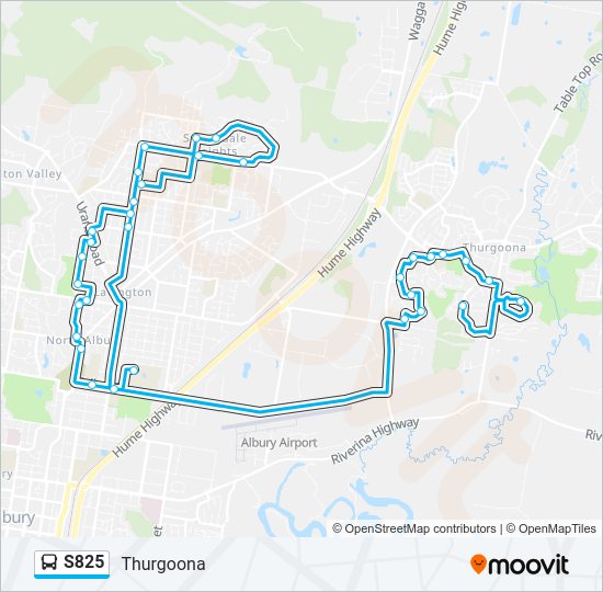 Mapa de S825 de autobús