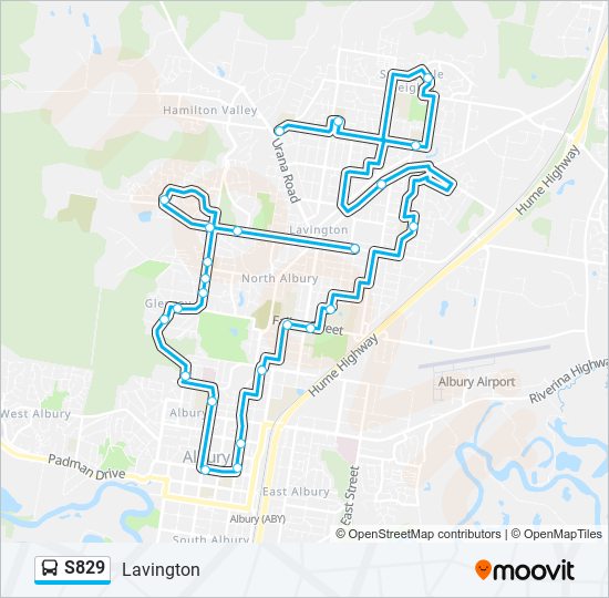 S829 bus Line Map