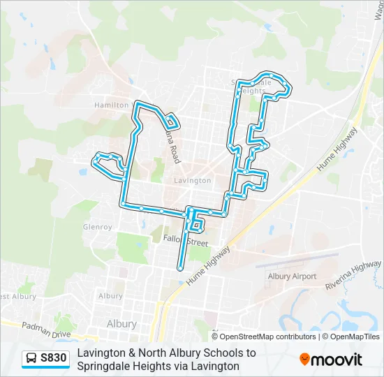 S830 Bus Line Map