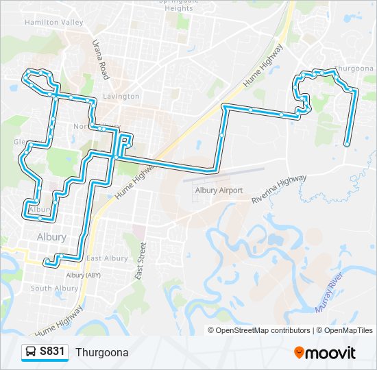 S831 bus Line Map