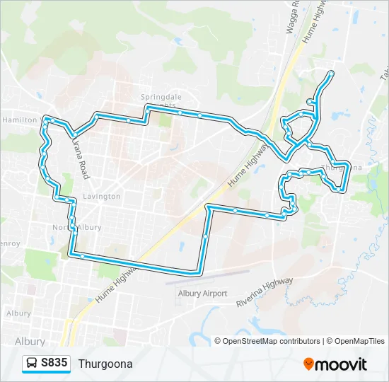 S835 Bus Line Map
