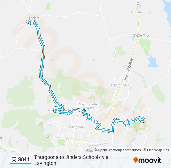 S841 bus Line Map