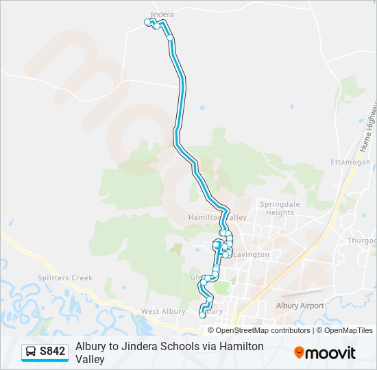 S842 bus Line Map