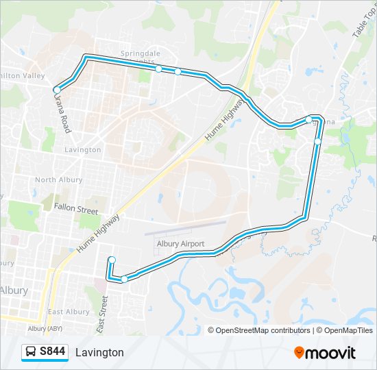 Mapa de S844 de autobús