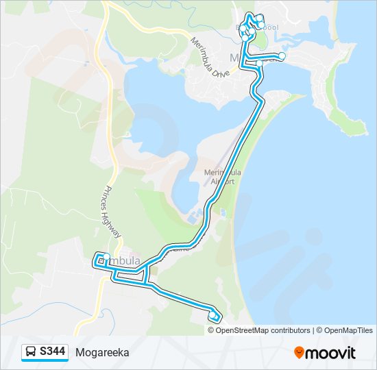 S344 bus Line Map