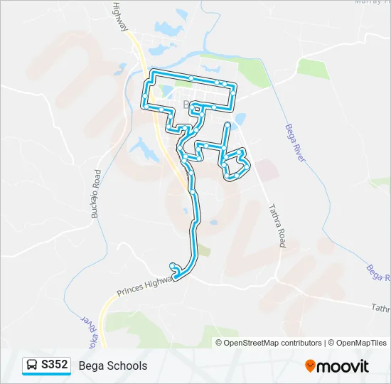 S352 Bus Line Map