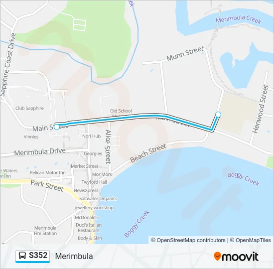 S352 Bus Line Map