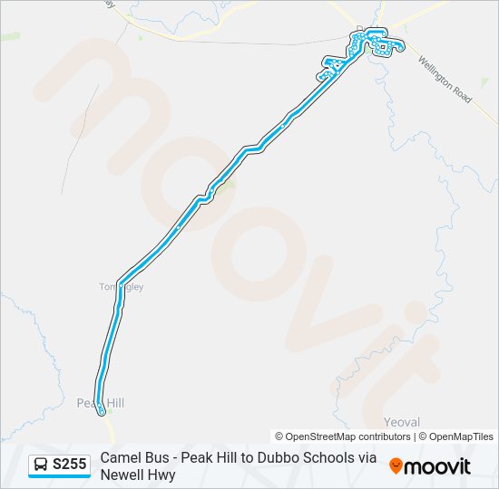 Mapa de S255 de autobús