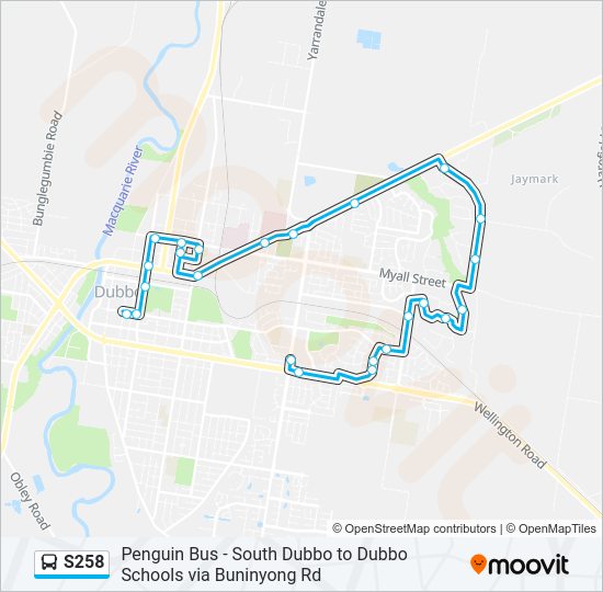 Mapa de S258 de autobús