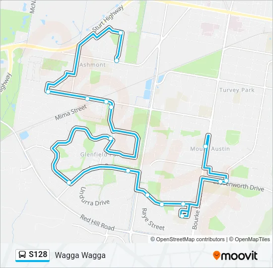 Mapa de S128 de autobús