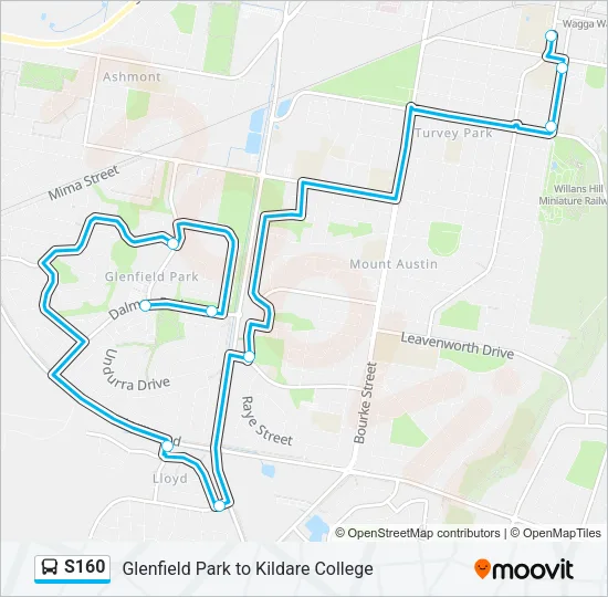 S160 Bus Line Map