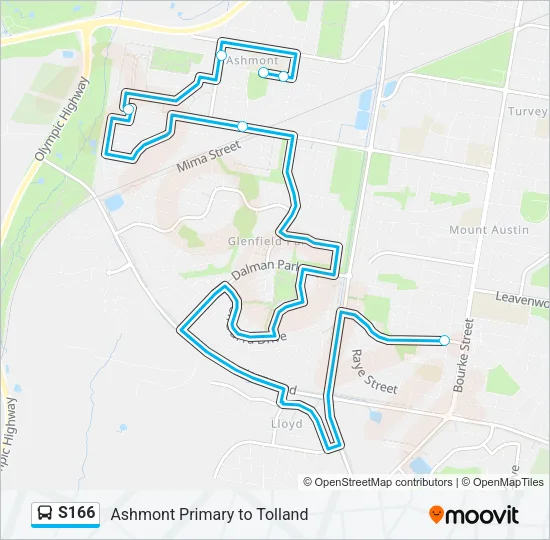 S166 Bus Line Map
