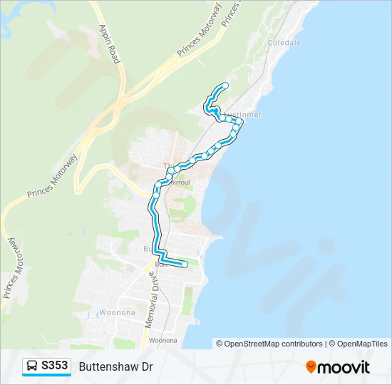 S353 Bus Line Map