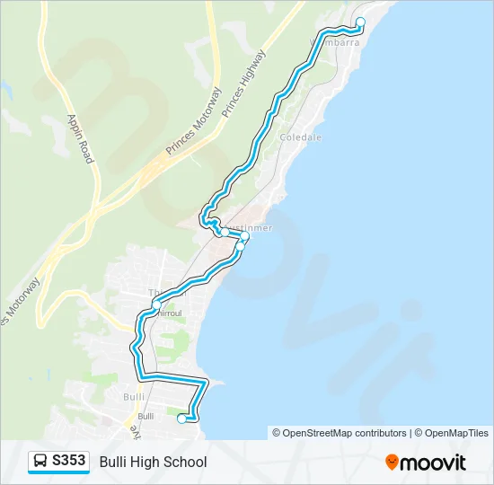 S353 Bus Line Map