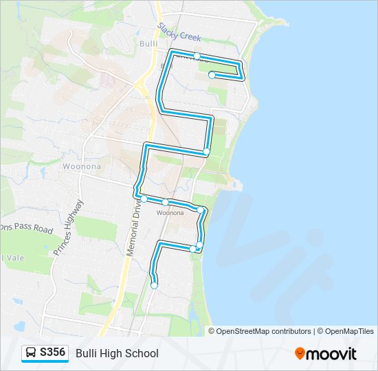 S356 bus Line Map