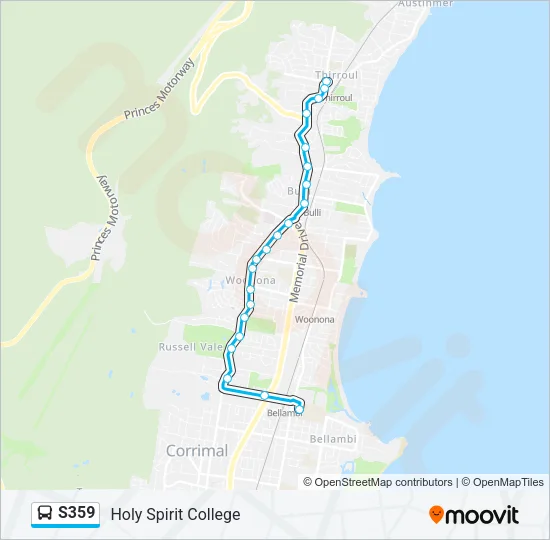 S359 Bus Line Map