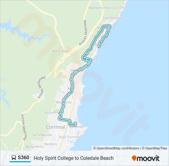 Mapa de S360 de autobús