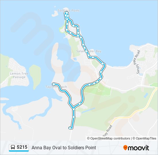 Mapa de S215 de autobús