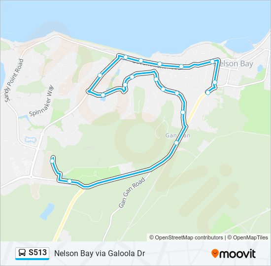 Mapa de S513 de autobús