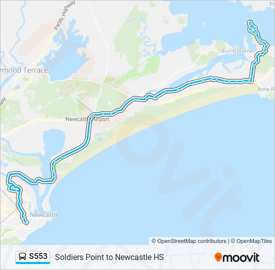 S553 bus Line Map