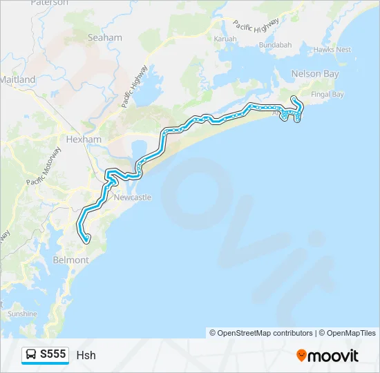 S555 Bus Line Map