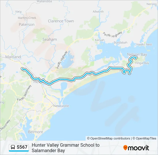 S567 Bus Line Map